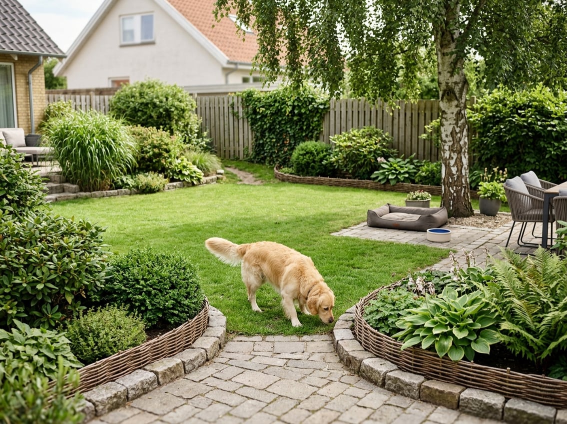 Sådan indretter du haven så hunden kan være med